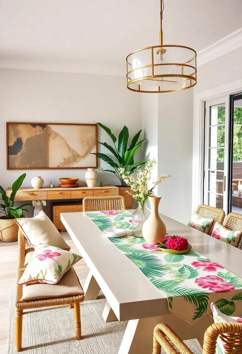 Incorporate ⁣Tropical Prints: Add tropical-themed table runners or cushions featuring palm leaves and hibiscus flowers for a vibrant touch