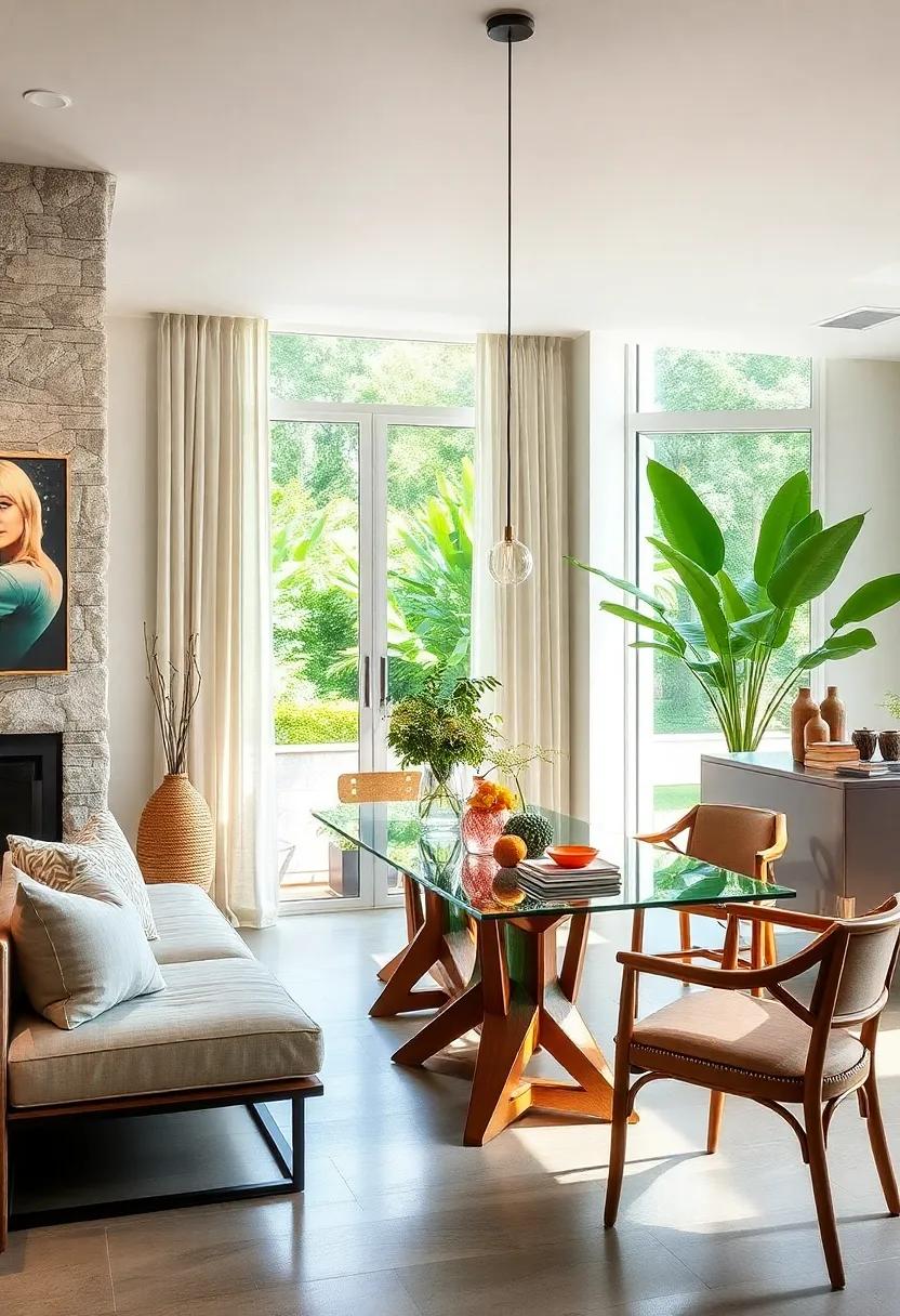 Utilize Glass Furniture Pieces: Incorporate glass ⁢tables to enhance light and open up the space, keeping the⁣ atmosphere light and airy