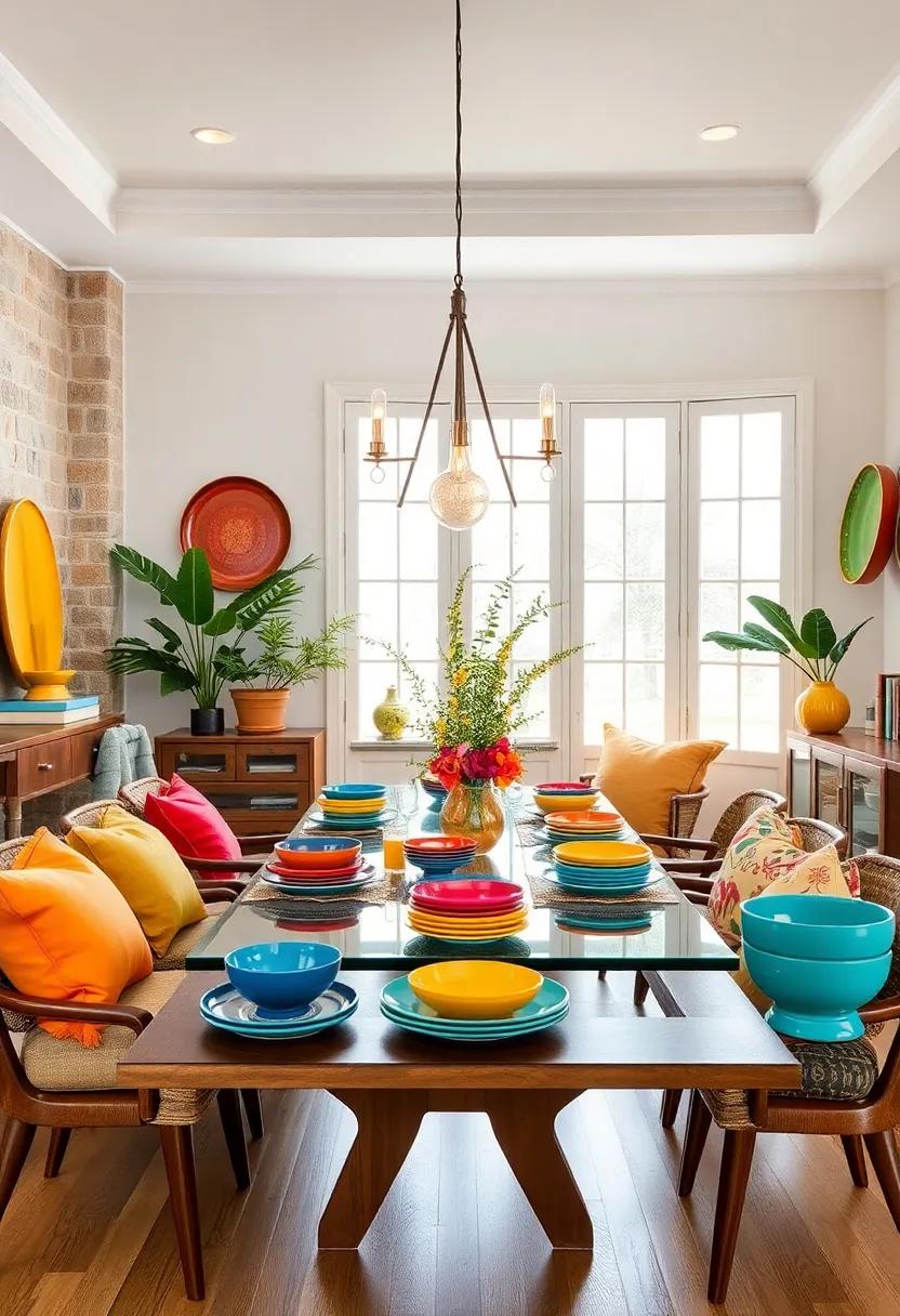 Colorful Tableware: Search for unique, brightly colored plates and bowls that evoke joy and warmth for your dining experiences