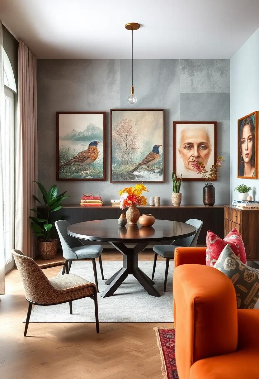 Thrifted⁣ Art⁢ Pieces: Hunt for unique‌ wall art or framed prints that resonate with your style, creating an inspiring backdrop⁢ for your⁤ dining⁢ area