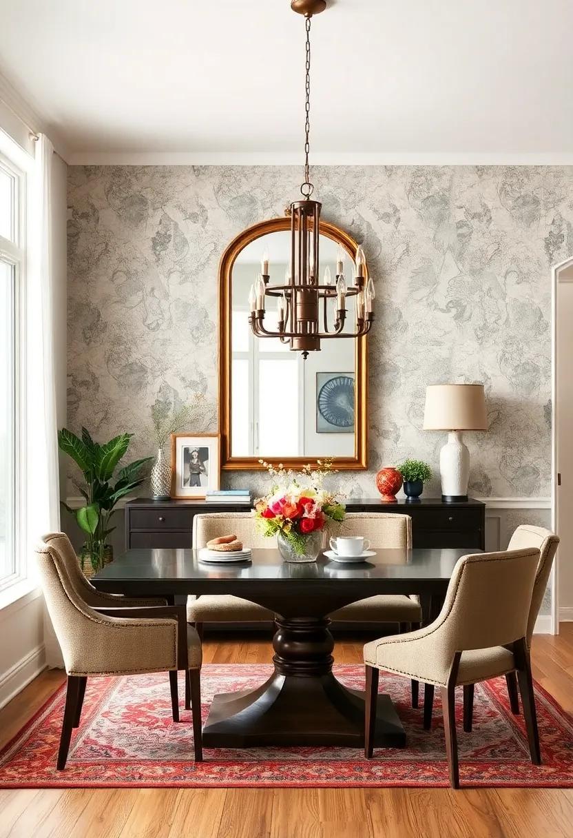 Thrifted Mirrors: A vintage mirror can add depth‍ and light to your‍ dining room while serving as a stylish statement piece