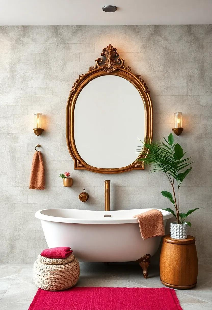 Antique Mirrors: A ​beautifully framed antique mirror can act as a stunning centerpiece while also making your bathroom‍ feel larger