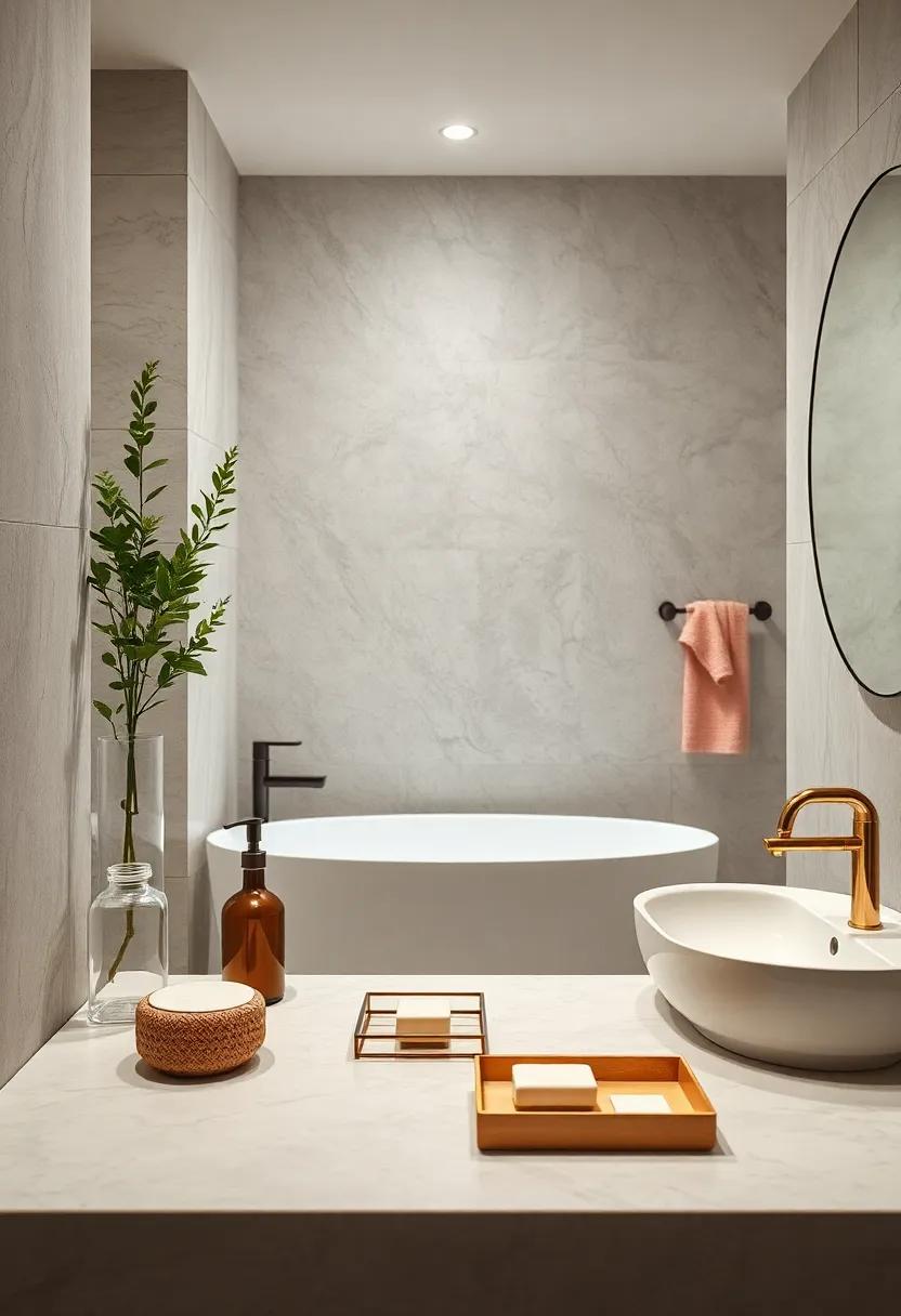 Bathing Accessories: Curate elegant​ bath ​accessories like soap dishes and trays to enhance organization while adding a decorative touch