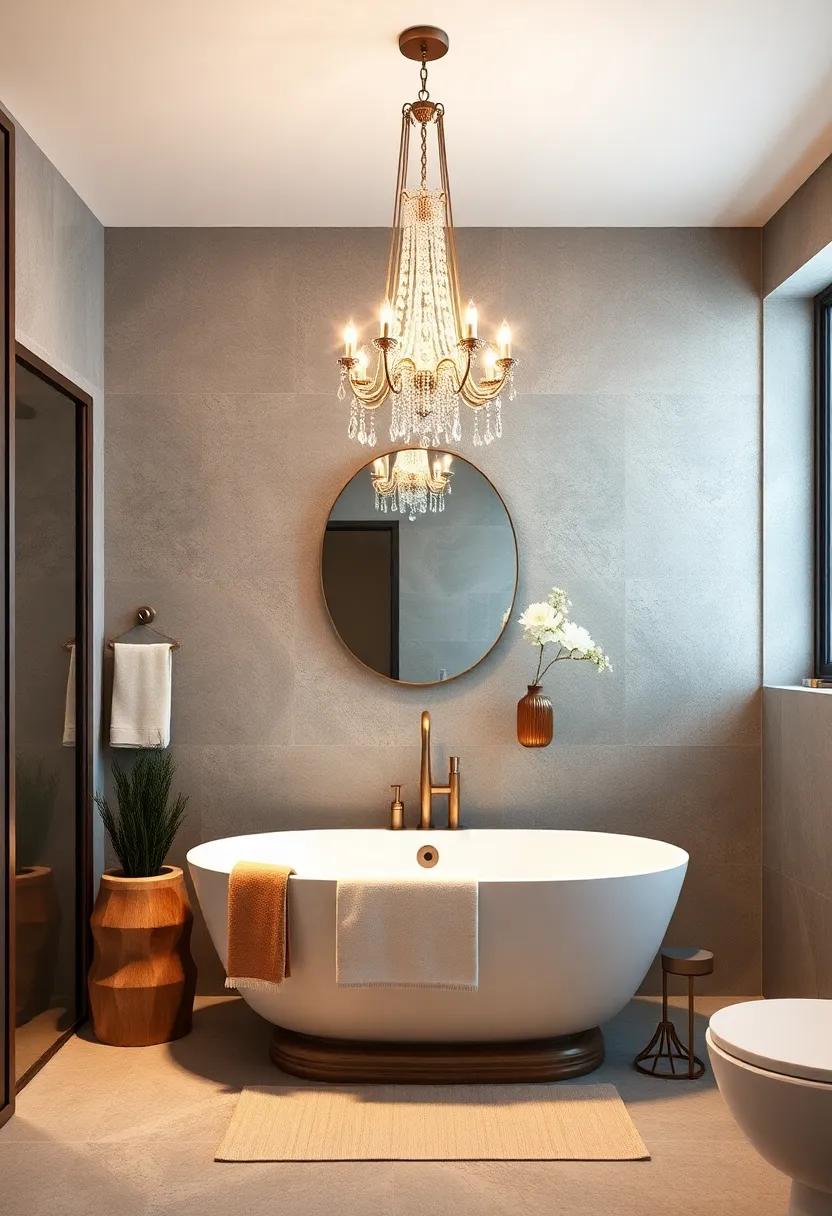 Soft Lighting with chandeliers: A well-placed chandelier⁢ adds ​an unexpected luxury to your bathroom while providing ambient lighting that ⁤feels both‌ inviting and glamorous