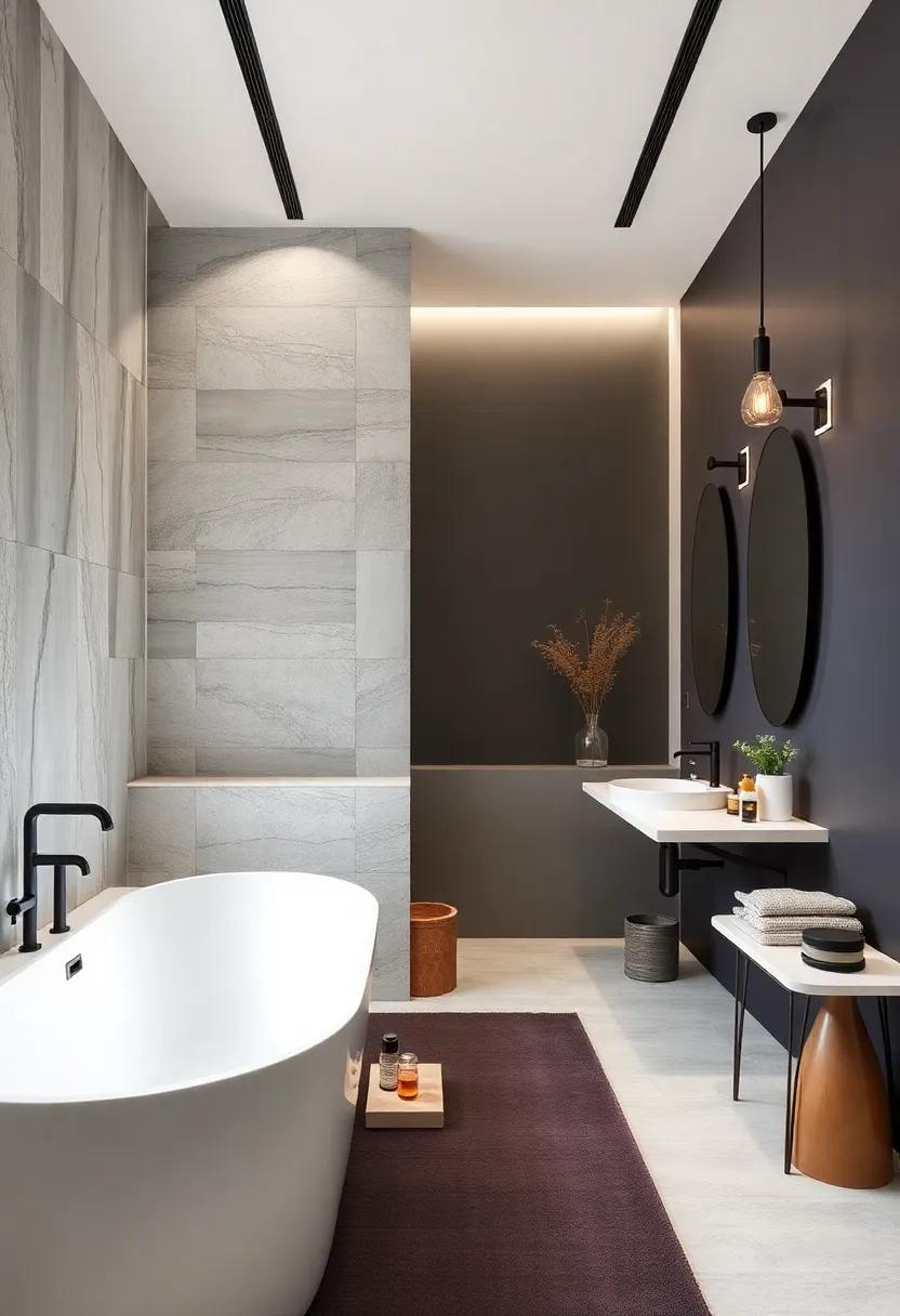 Sophisticated Color-Blocking: Use⁢ contrasting colors to delineate space or highlight certain ⁤areas, giving your bathroom ‍a modern yet timeless ⁤twist