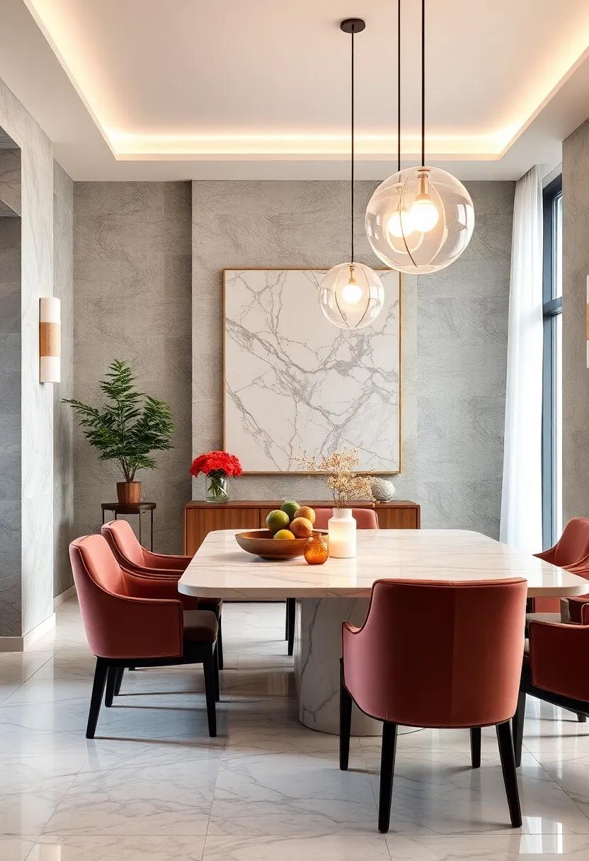 Layered ⁣Lighting: ‌Use a combination of overhead lighting and ‍marble-accented sconces to ‍create a‍ warm,inviting ambiance during meals