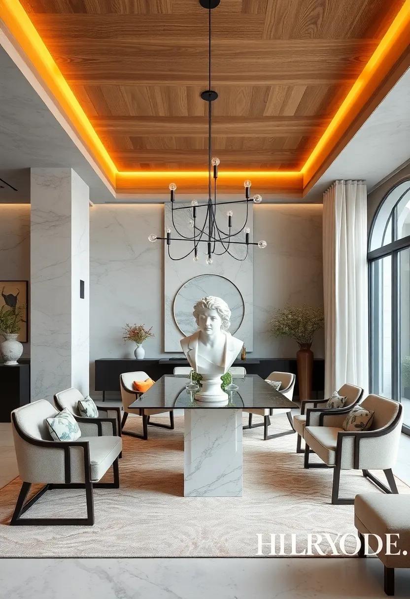 Artful Marble Sculpture:​ Incorporate⁤ a ‌marble⁤ sculpture or ⁤bust as a ​decorative⁣ piece ​that enhances the overall decor theme in your dining room