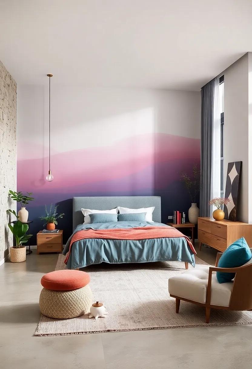 embrace the Ombre Effect: ⁣Gradually blend‍ two or​ more colors to ​create a serene gradient ​that ⁣adds depth ⁣and tranquility to your space