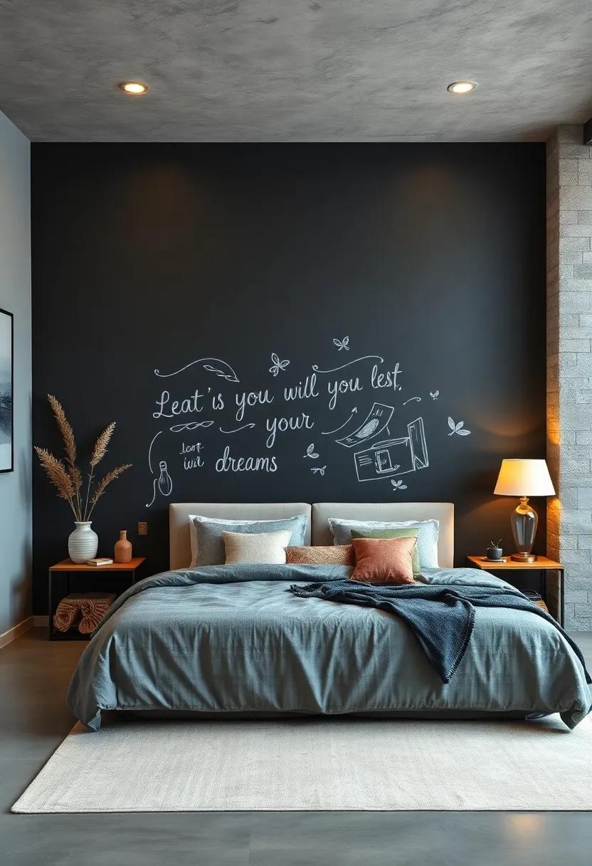 chalkboard Paint: ⁤Designate⁣ a ‌wall for ​chalkboard paint, offering a‍ space for creativity where you can⁢ draw, write messages,⁣ or ⁣jot‍ down dreams