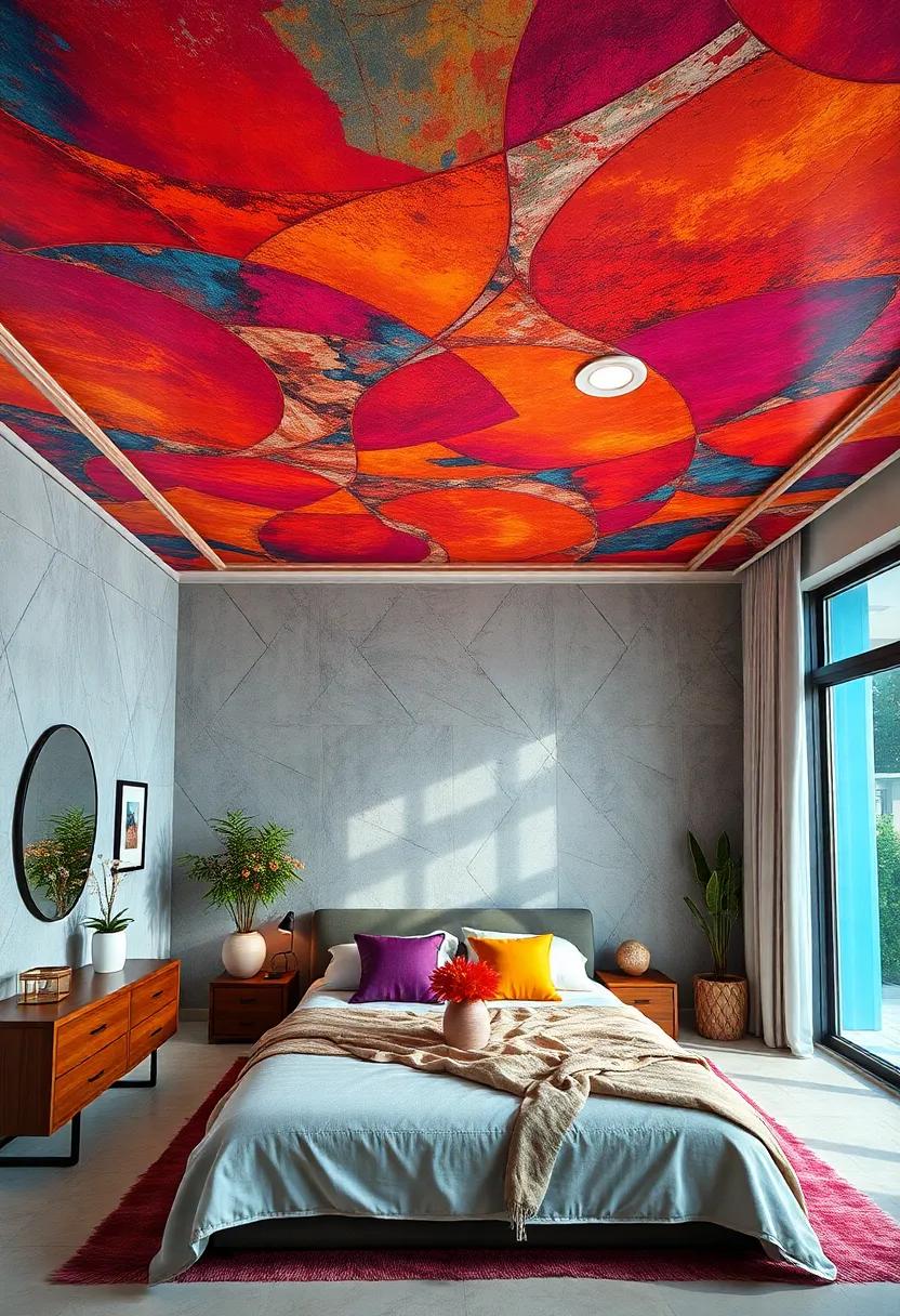 Artistic Ceiling: Don't ⁤forget the⁤ fifth wall! Paint your ⁣ceiling a ‌captivating color⁤ or pattern to⁢ create ⁢an⁢ immersive experience