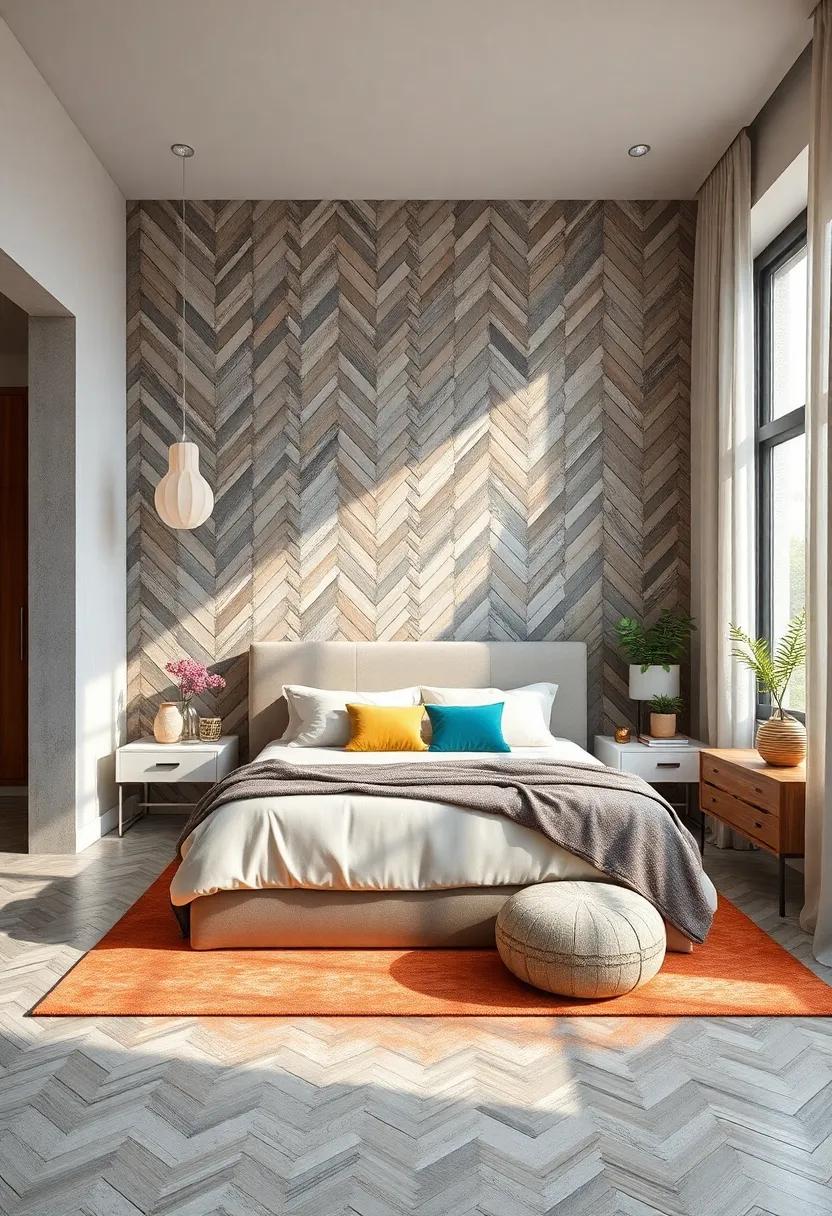 Herringbone Patterns: ‌Create a stylish and intricate herringbone pattern for a unique ‍accent ‍wall⁤ that‍ captivates the eye