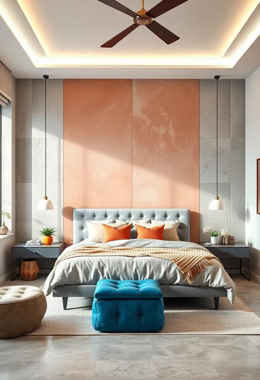 Geometric Patterns: Use⁣ painter's tape to create sharp lines and ⁤angles ​for a⁣ bold, contemporary look that ⁤energizes your bedroom