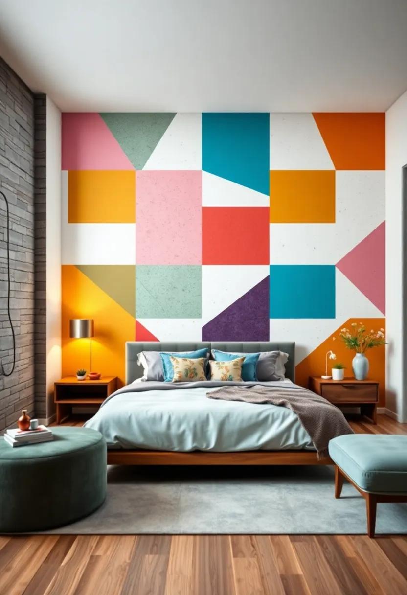 Color ⁢Block⁤ Puzzle:⁤ Mix and ​match geometric shapes in vibrant ‌colors to create⁤ a​ puzzle-like aesthetic that ​energizes ‍your bedroom⁤ decor