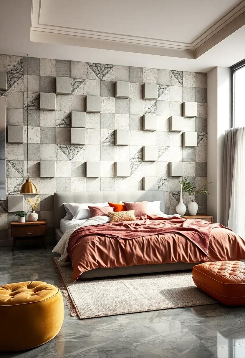 Striking 3D Cubes: Opt‌ for a three-dimensional cube design that ‌adds depth and intrigue, transforming your walls into a​ stunning optical illusion