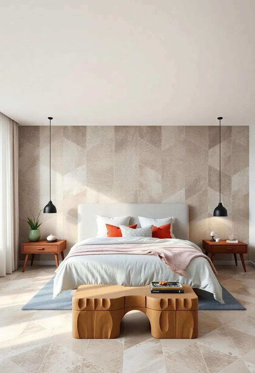 Tiling Effects: Replicate a tiled floor aesthetic ​on your ‌walls ‌with ‍geometric ⁢tiling patterns that channel a contemporary artisan feel