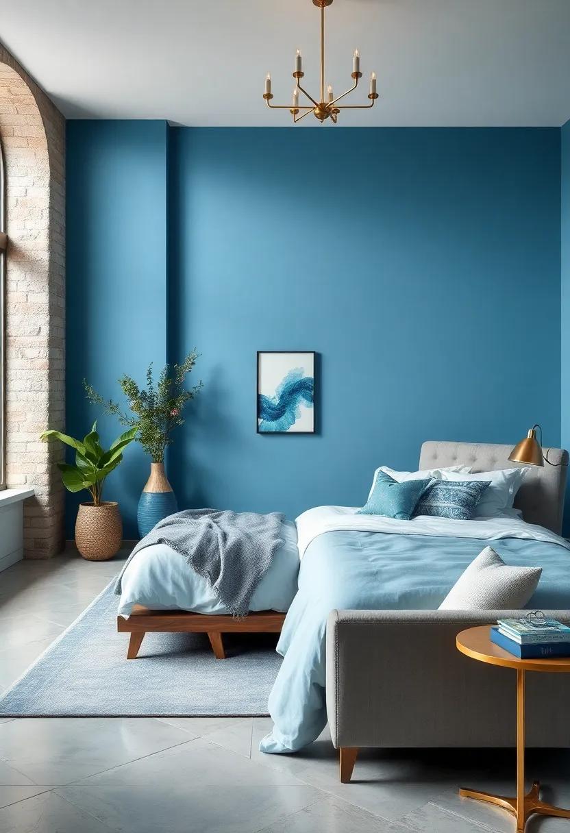blue ​and Silver ⁣Serenity: Pair⁣ a soft nautical ⁢blue with metallic silver accents for sophisticated glamour⁤ in a ‌dreamy bedroom setting