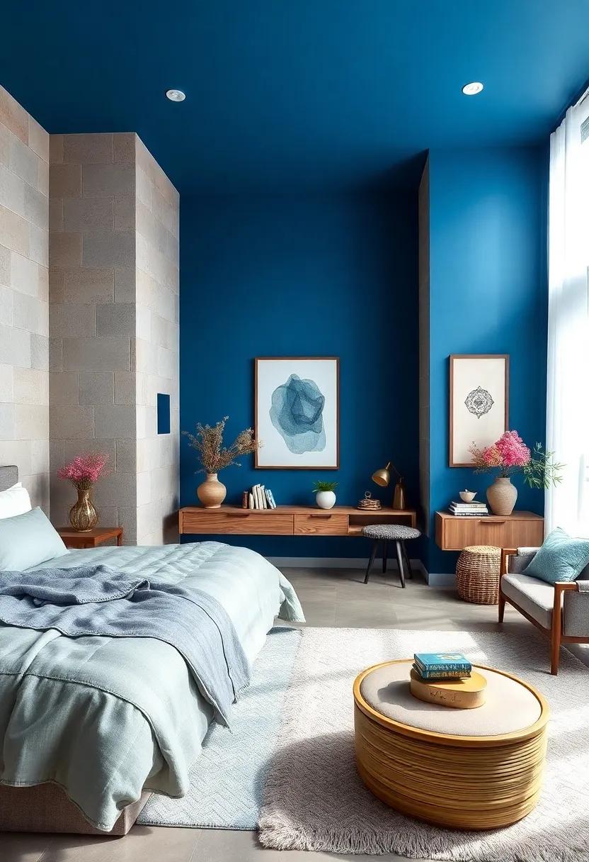 Glacier Blue: Channel a sense of cool‍ calm with⁢ a glacier‍ blue‌ accent wall,‌ complemented by‍ plush, warm ⁢furnishings and rich textures