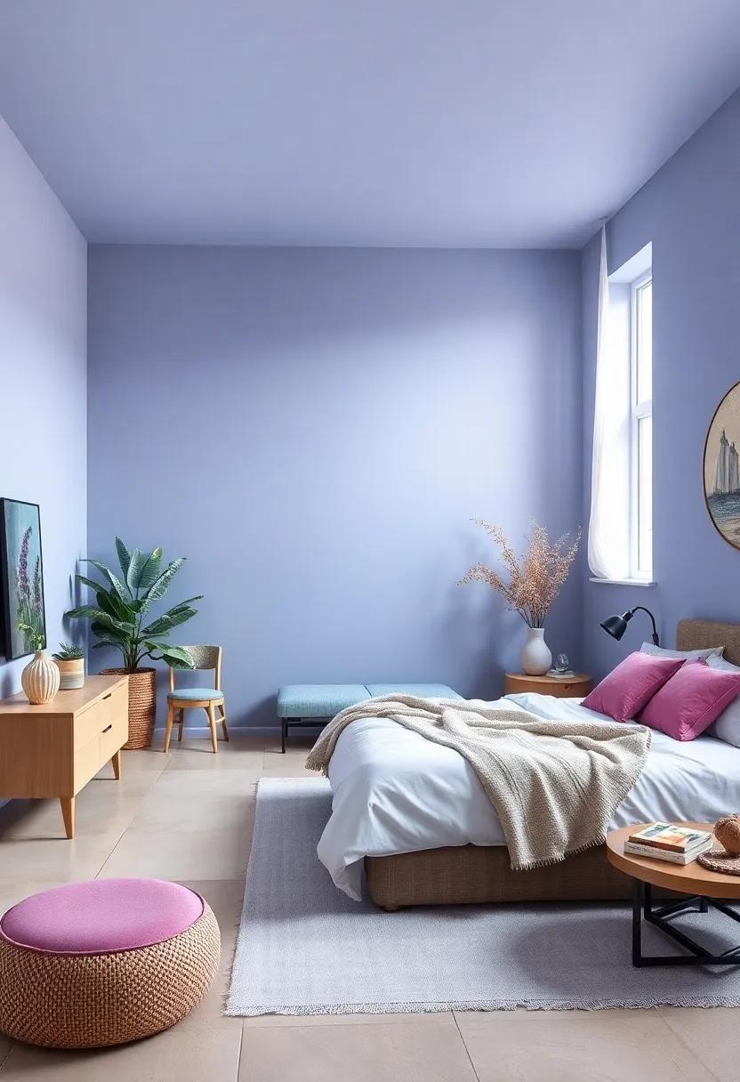 Lavender Mist: Combine ⁣pale blue with subtle lavender undertones for a‍ gentle‍ blend that⁢ creates a relaxing atmosphere perfect⁢ for winding down