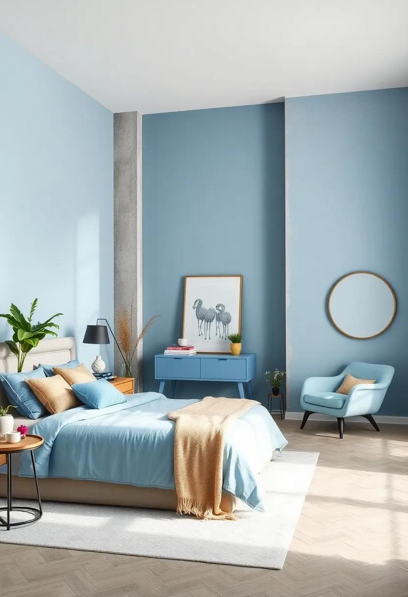 Powder Puff: ⁤Use a ‍soft ‌powder blue for an airy, light⁣ sense of calm, making ​your ⁤bedroom feel​ open ‍and inviting