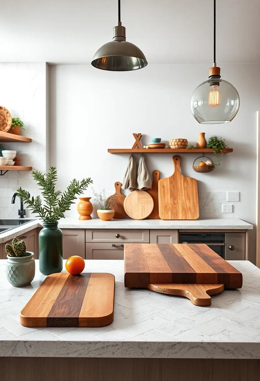 Handcrafted ​cutting boards: Showcase unique, artisanal ⁢cutting ⁣boards on countertops as functional art