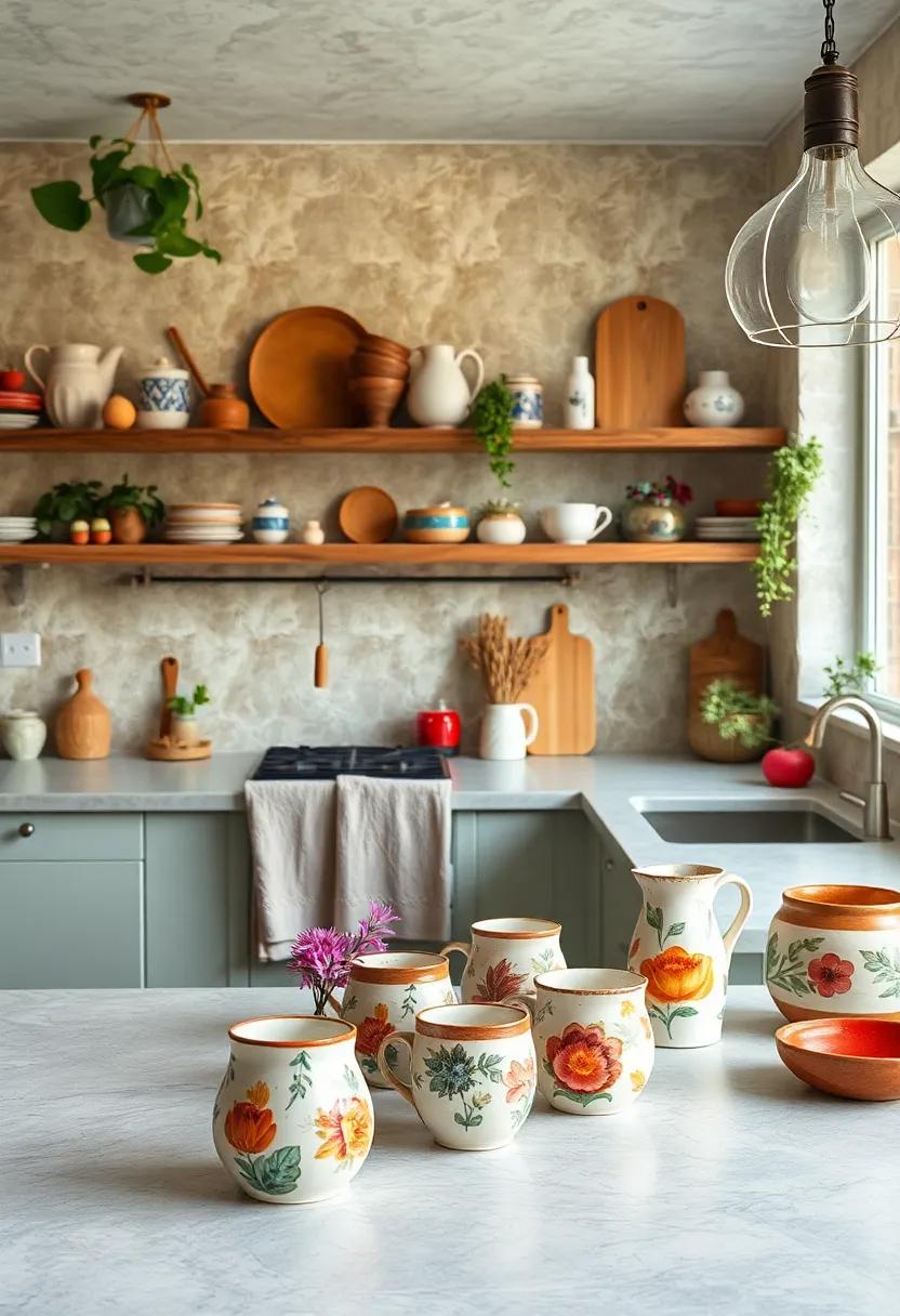 Hand-painted ceramics: Use locally-made or hand-painted ceramic mugs and pots to add character and artistry to‌ your ⁢kitchen