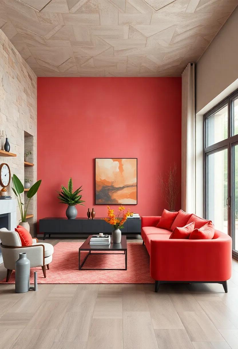 Captivating Coral: Energize your space with a lively coral wallpaper that strikes the perfect ​balance between boldness and warmth