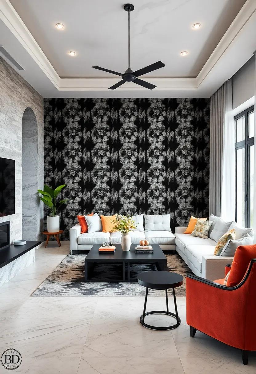 Bold Black and White: ​Create a⁢ striking visual impact with a bold black and ⁣white pattern that adds sophistication while making other colors pop