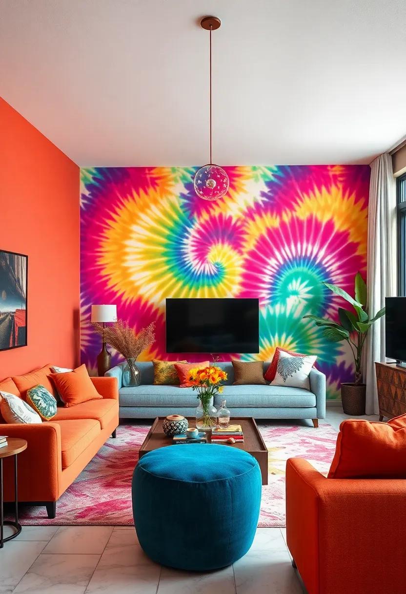 Bright Tie-Dye: embrace a bohemian vibe ⁣with a vibrant tie-dye print ⁣that​ adds a​ sense of free spirit ⁢and creativity to ‌your home decor