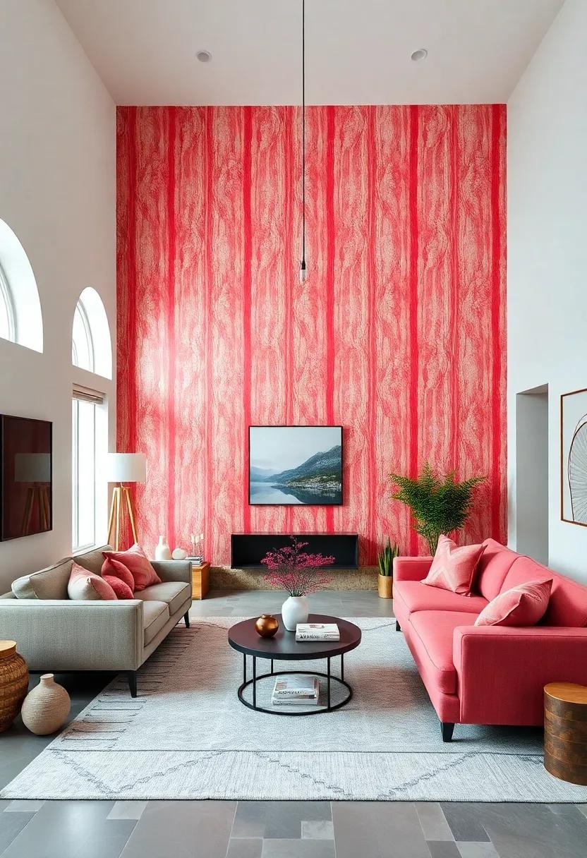 Candy Cane Red: Brighten your⁤ living area with a fun and festive candy cane red⁤ wallpaper,perfect for seasonal flair or year-round vibrancy