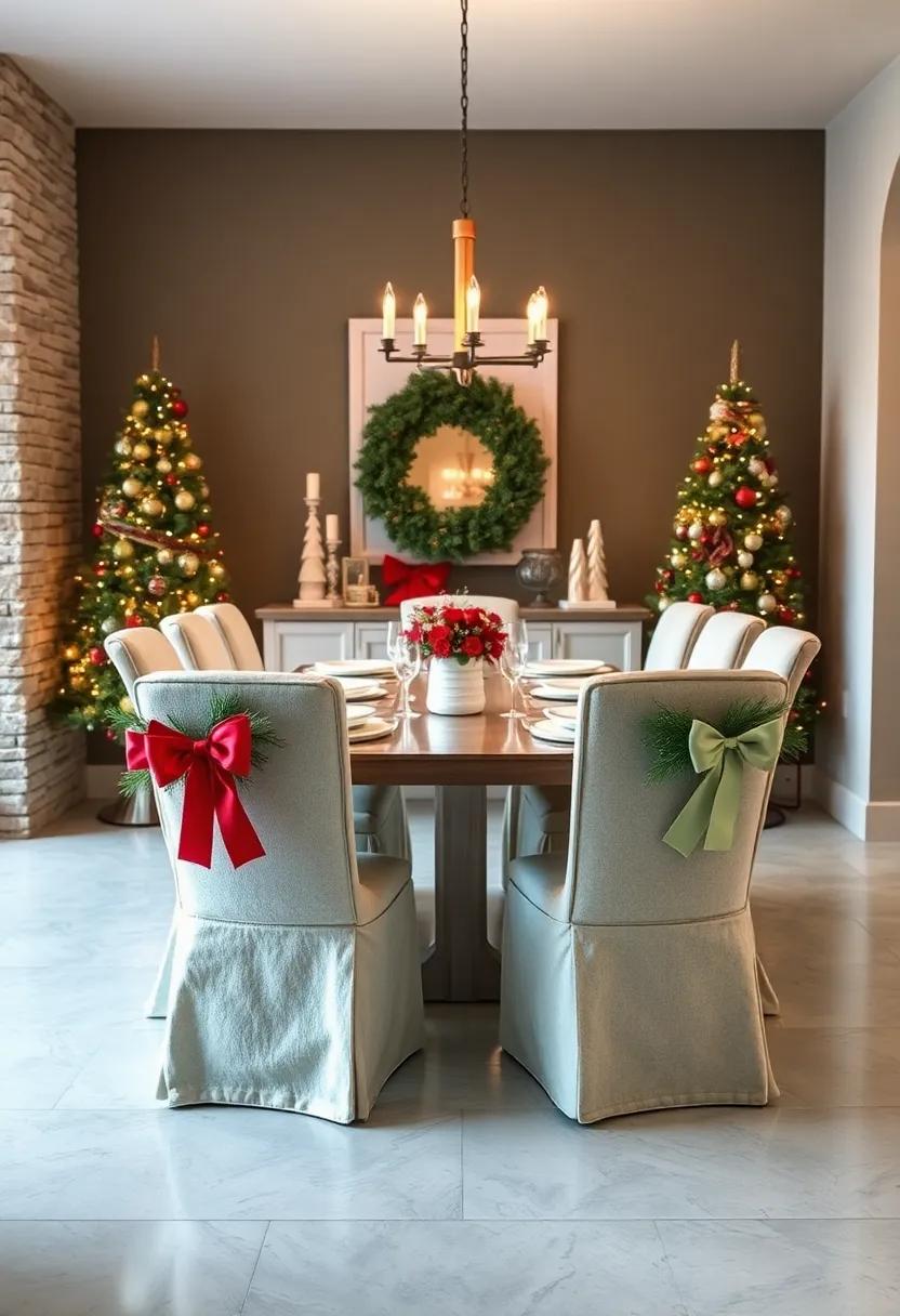 Festooned Chair Backs: Adorn the backs of chairs ‌with ⁤festive bows, garlands, or ‍ornaments to​ create a cohesive and charming look