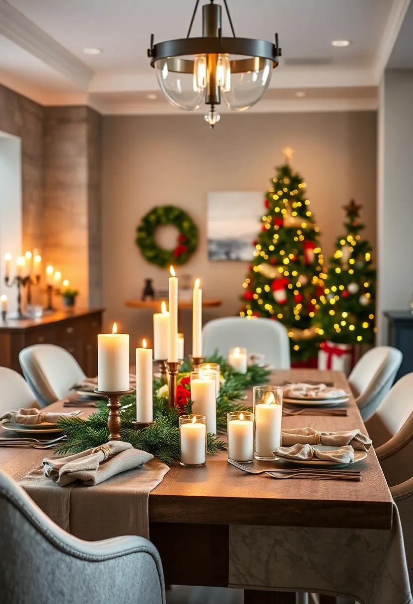 Elegant Candlelight: ⁢Set the mood ​with an array ⁤of candles in varying heights,​ arranged along the table to create a warm, inviting ​ambiance