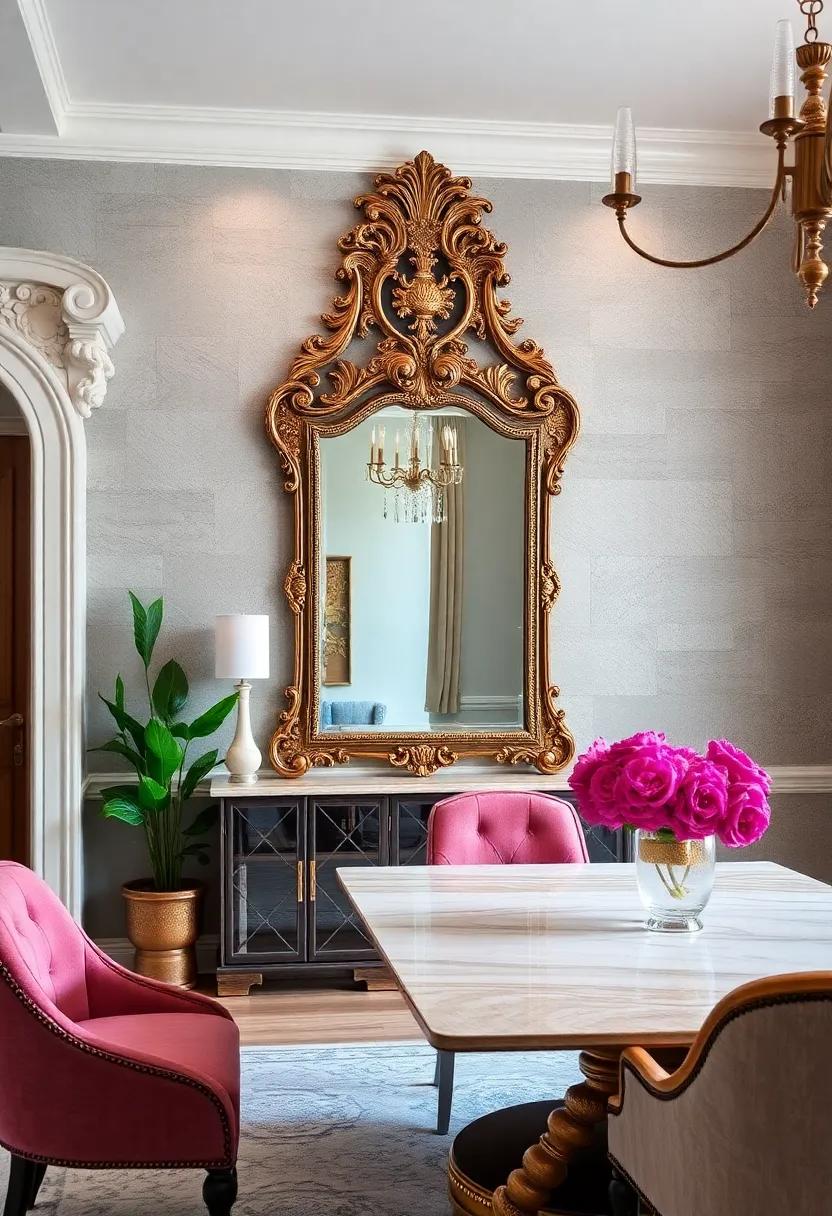 “Classic ​Baroque: Exquisite‌ detailing and opulent⁢ finishes characterize⁣ this ​ornate ‌mirror, ‌adding a regal touch that complements traditional dining room decor.”