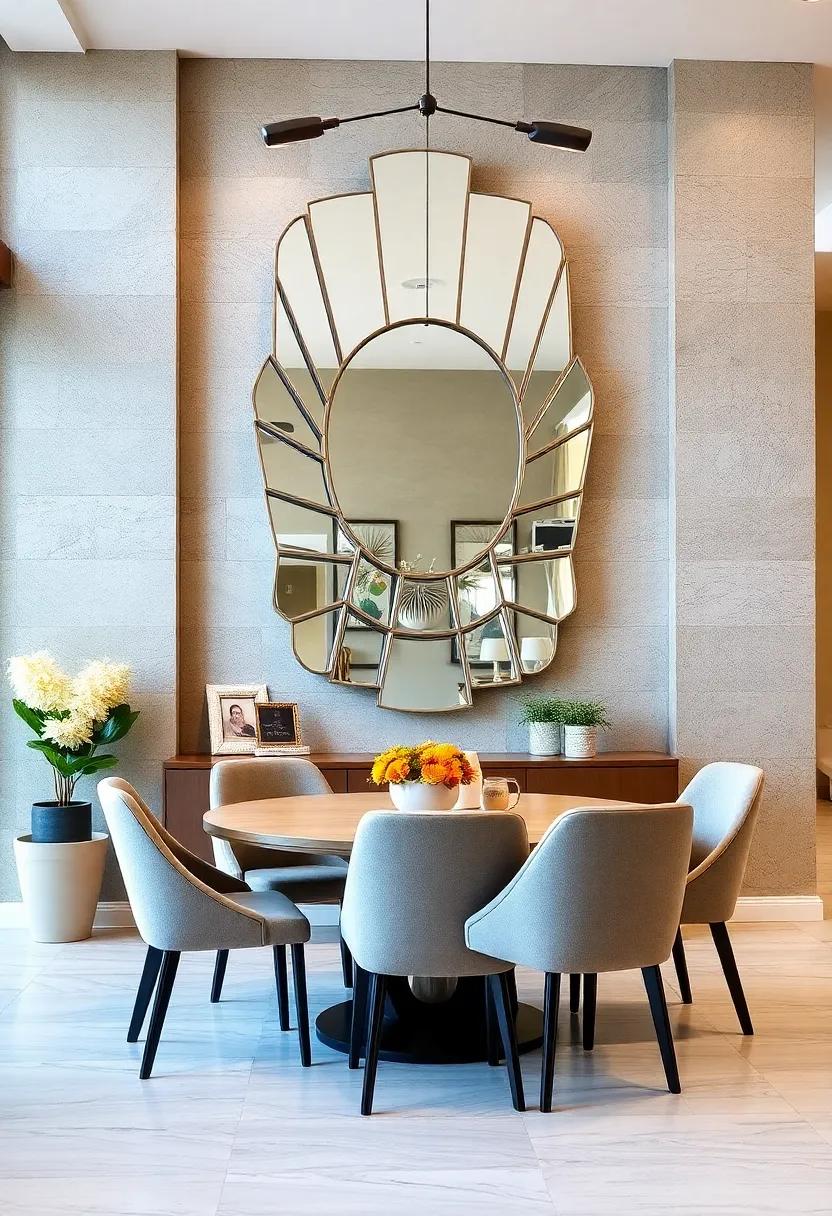 “Sculptural⁢ Statement: With ⁣its ⁣3D design elements, this mirror doubles⁢ as a sculptural piece, ⁤adding depth and ​artistry‌ to your dining room walls.”