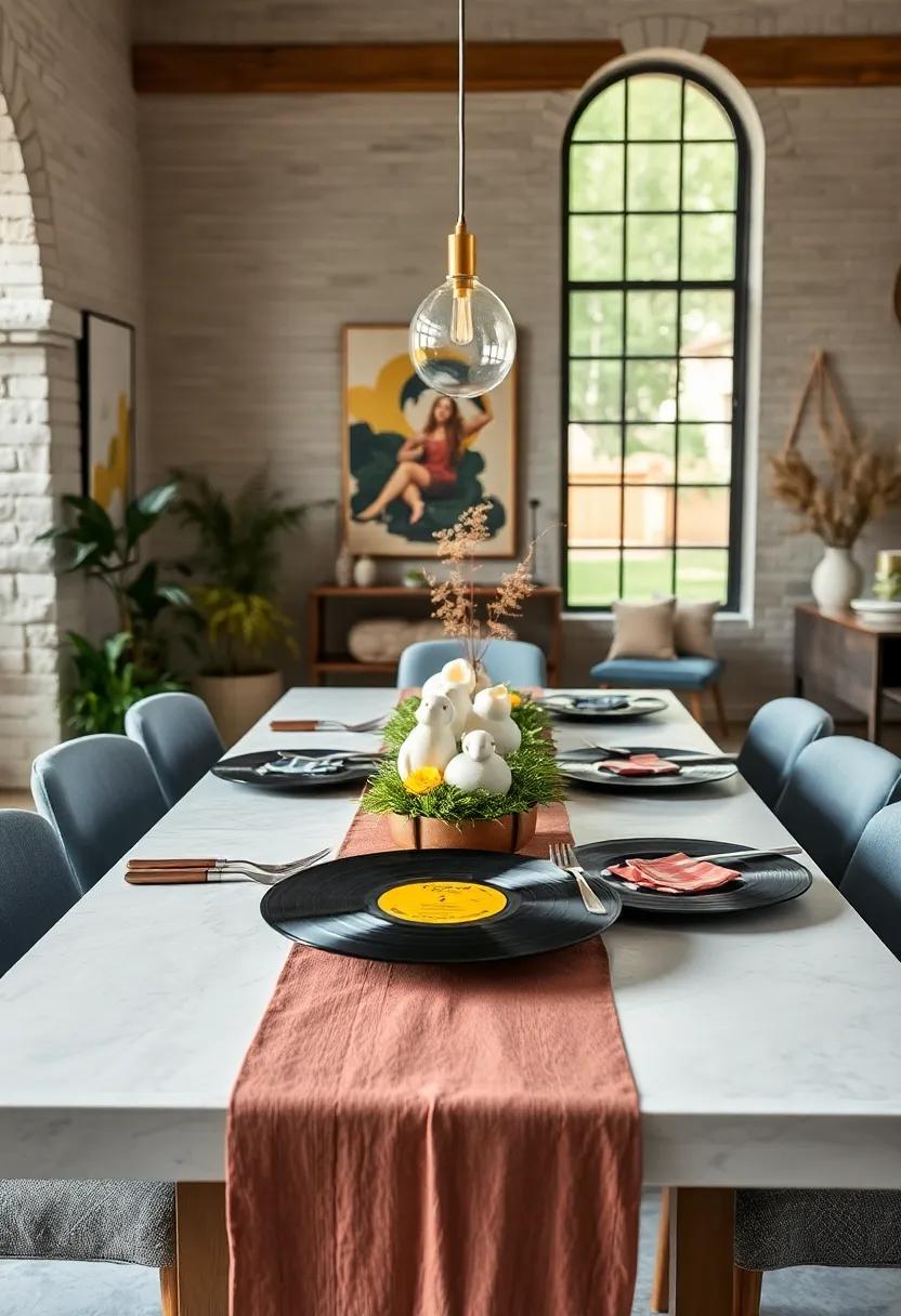 Vintage Vinyl Table Runner:‍ Transform⁢ your ​table ‍by ​using‌ old vinyl records as unique table runners, sparking conversation and nostalgia