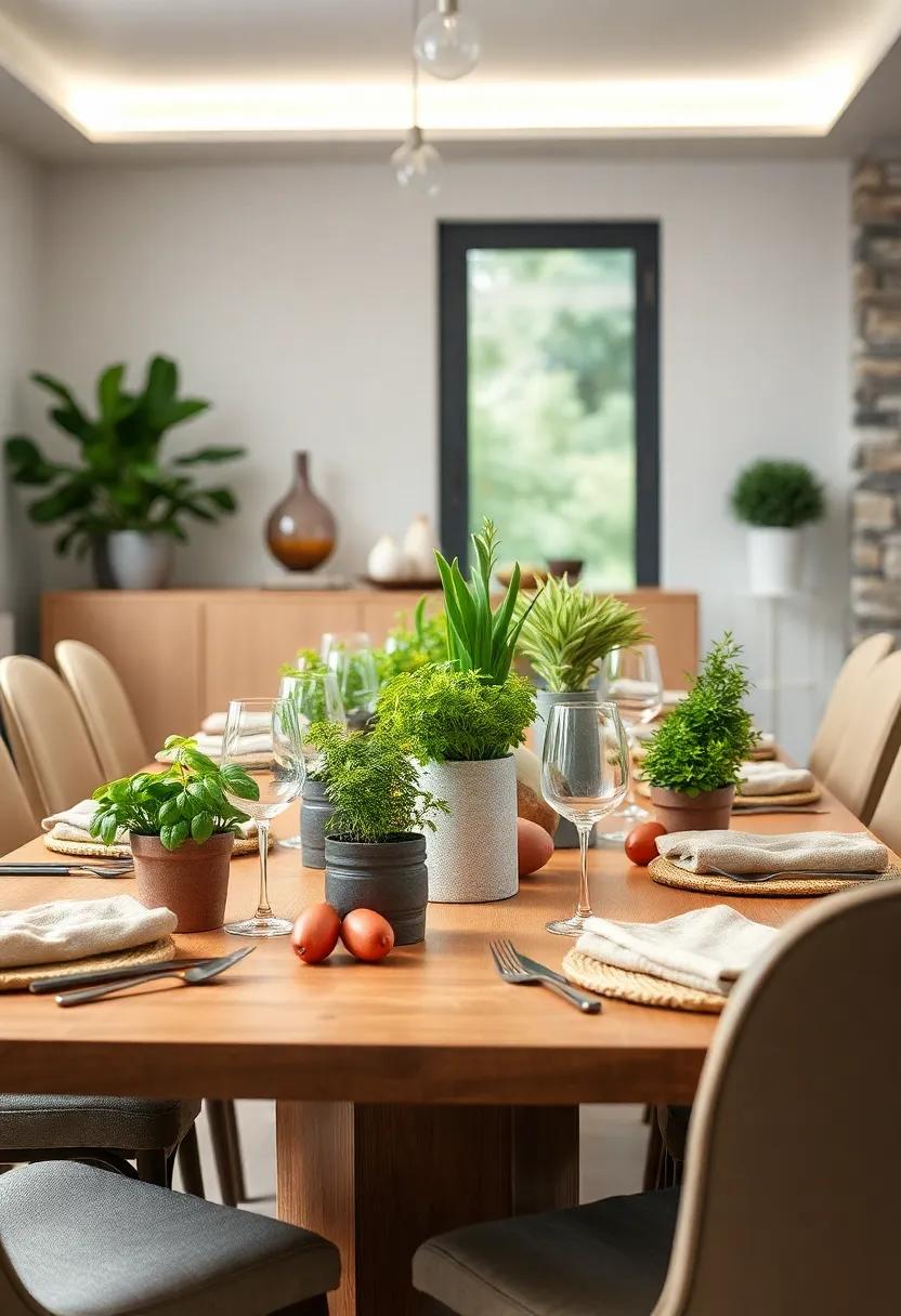 Fresh⁣ Herb Display: ⁢combine ‌beauty⁤ and utility by using potted ​herbs like basil and‌ rosemary as centerpieces, offering a ⁤fragrant ⁤and fresh touch to ‍your table