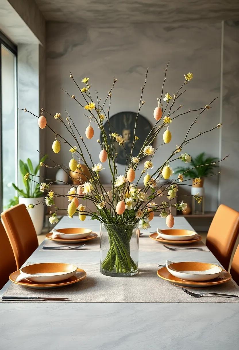 Nature's Artwork:‌ Utilize⁢ branches adorned with hanging eggs or spring flowers⁢ as a striking centerpiece that showcases the⁢ beauty of nature