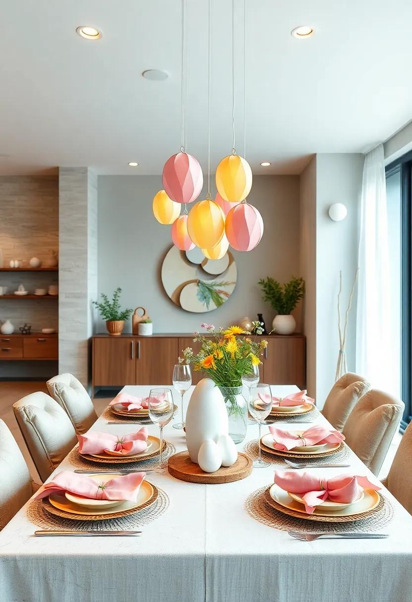 Cut-out Eggs: Create beautiful cut-out eggs from ‌paper that ‍hang above the table,adding a fun ⁣and dynamic layer to your‍ setting