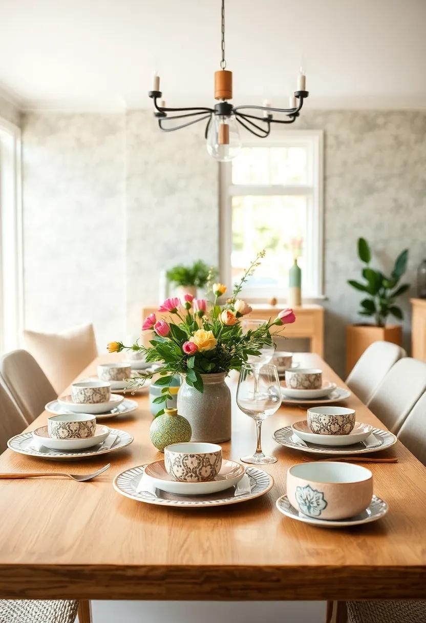 Whimsical Tableware: Opt for mix-and-match dinnerware in playful patterns and⁤ colors, allowing each place setting to‍ tell its own story