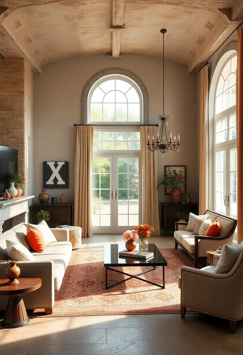 Embrace natural light by positioning antique chandeliers near your windows to cast a warm glow throughout the room