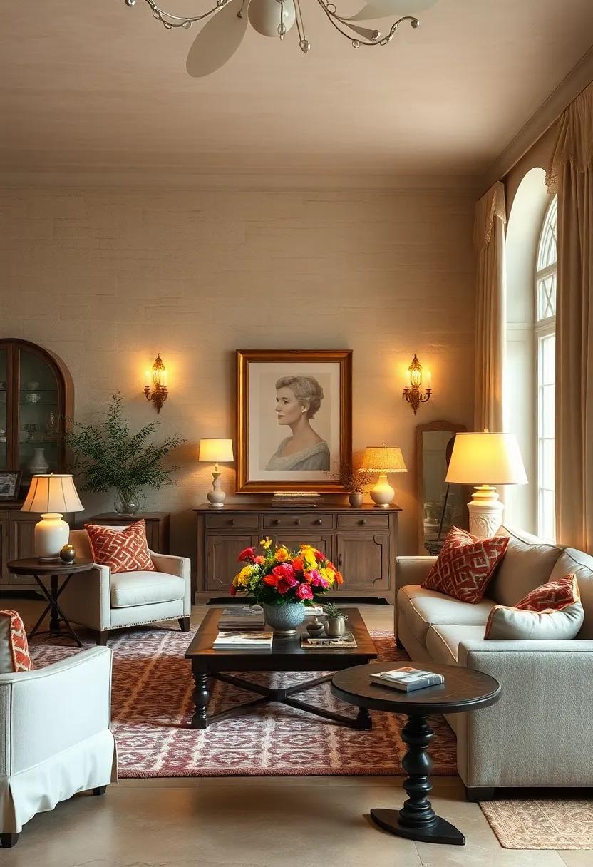 Select a soft, muted color palette that complements the vintage hues of your ⁢antique lighting fixtures
