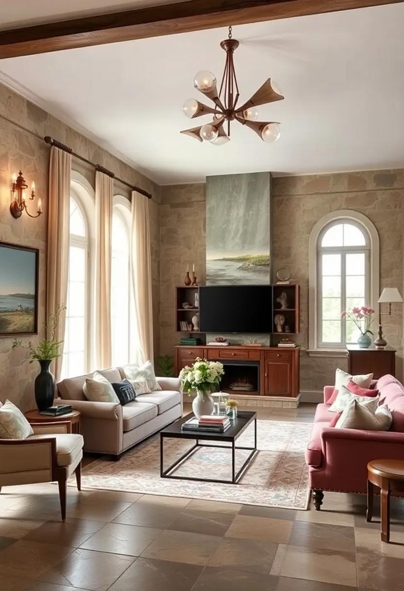 Combine wood⁤ beams or shiplap ceilings with rustic hanging ⁤lights for an architectural ⁤touch that suits country elegance