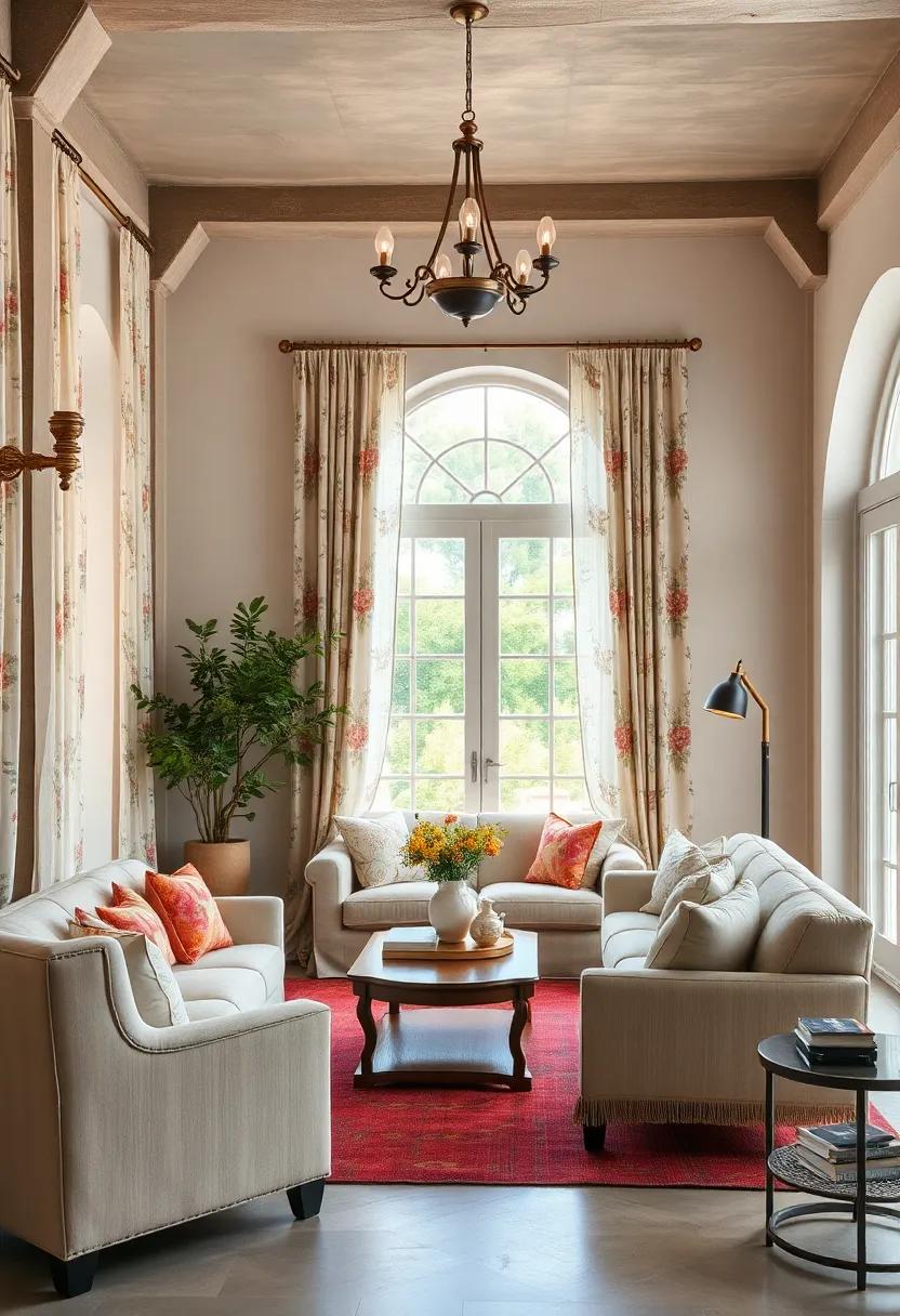 Pair delicate, ‌floral-patterned curtains with⁢ ornate brass fixtures to enhance the French country aesthetic