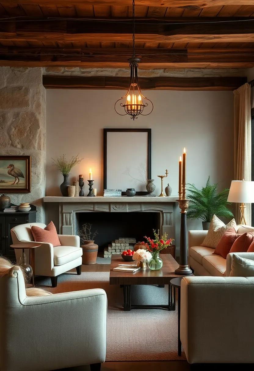 Adorn a mantelpiece with a collection of antique candlesticks, balancing the look with tasteful ​lighting nearby