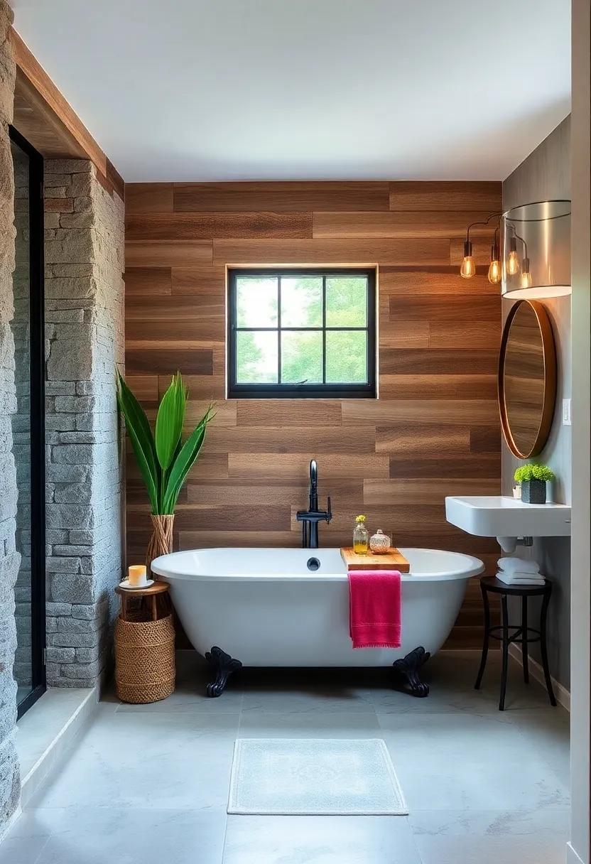 Rustic charm: Incorporate ‌reclaimed ⁢wood elements to frame a vintage-style tub, offering guests a cozy, cabin-like experience