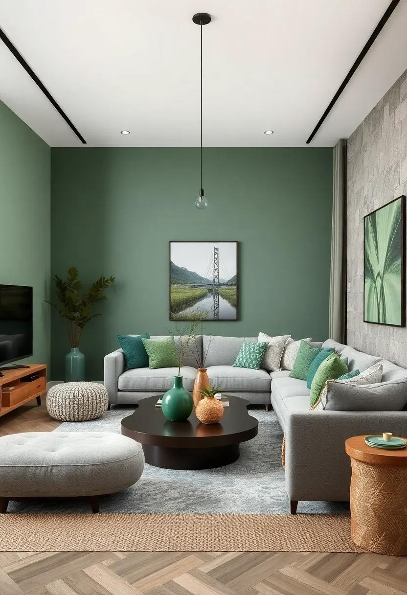 Introduce green-hued ceramic accessories,⁢ such ⁢as vases or bowls, to⁤ add ⁤a ⁣touch of artisanal charm ‌to your living space