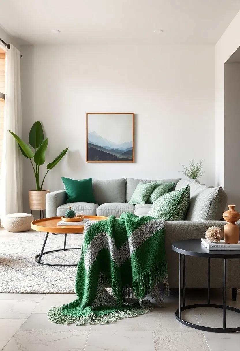 Choose a​ geometric green and⁢ gray ⁤throw ‌blanket as the perfect finishing touch for a stylish sofa or chair