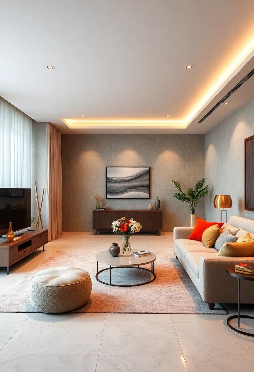 Tranquil⁣ Lighting:​ Use ‍soft, adjustable lighting ​options to set the mood, making your​ living room a versatile ‍space for relaxation or entertainment