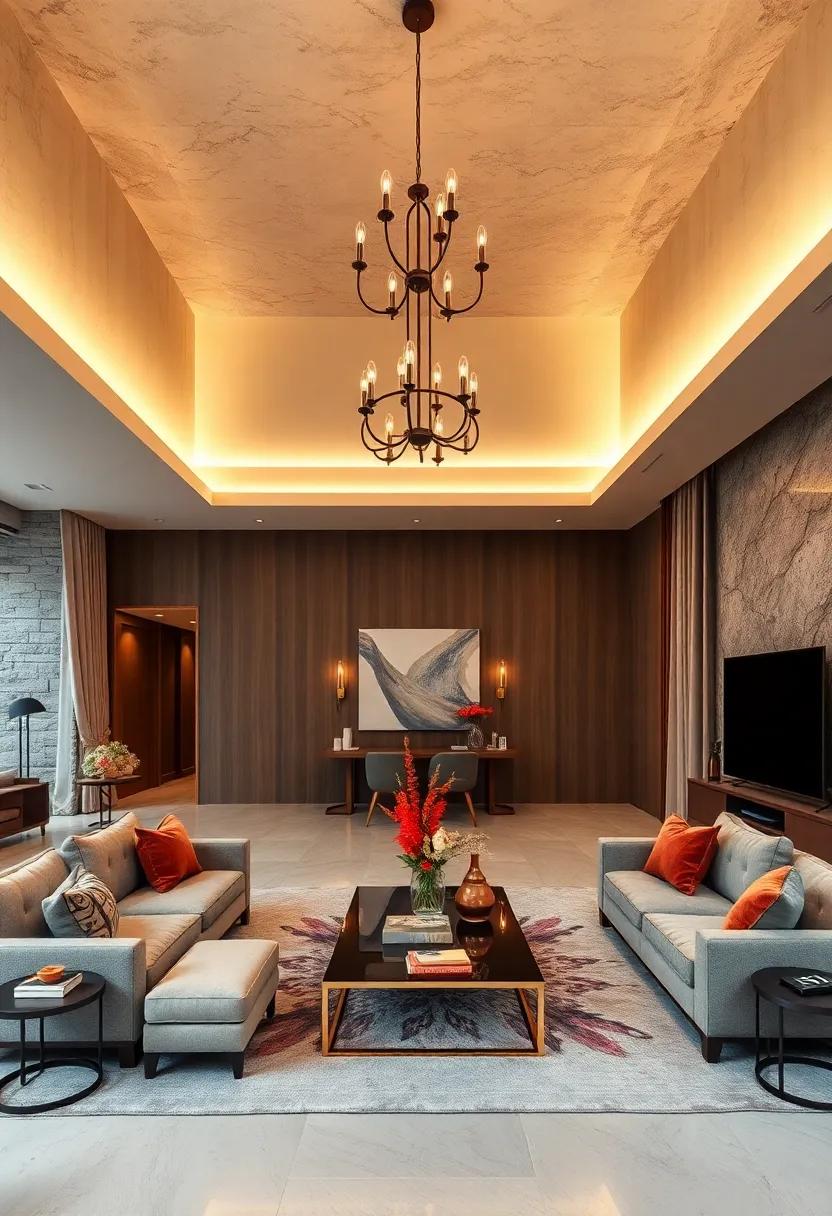 Dramatic Ceilings: Make a⁤ bold‍ statement with high ceilings adorned with chandeliers or unique designs that ⁤draw⁢ the eye upward