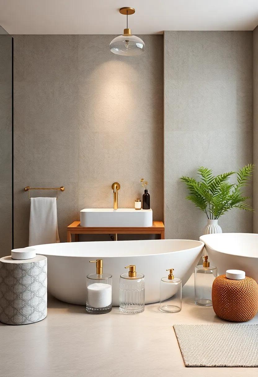 Glass Canister Sets: Store cotton⁣ balls, swabs,⁤ and ‍bath salts‌ in beautiful ‍glass‌ canisters that‍ enhance your space and keep things ⁤tidy