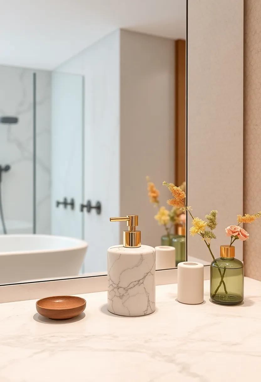 Marble Soap Dispenser: ⁤Enhance your countertop with a⁤ chic marble soap dispenser that’s ‌both functional and ‍a ​statement piece